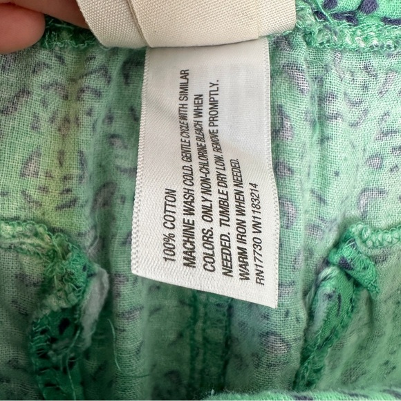 Y2K Mossimo Low Rise Shorts Sz S Green Blue Batik Drawstring 100% Cotton Micro - Picture 6 of 9